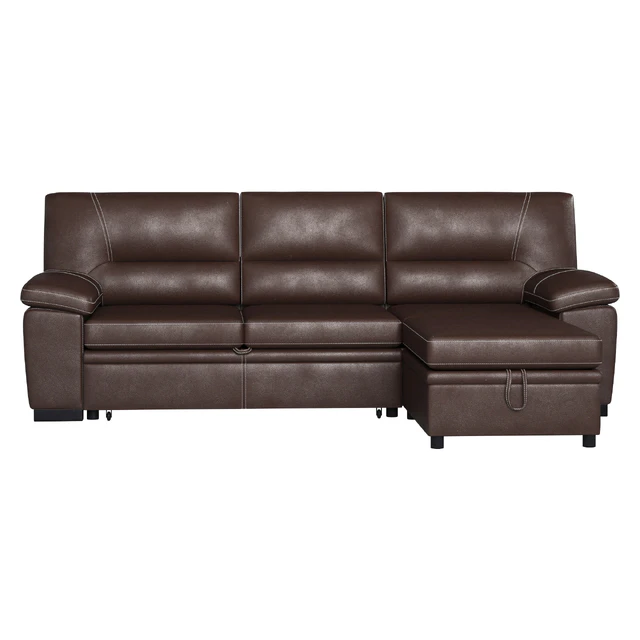 Brown Leather Sectional Sofa — Descargar