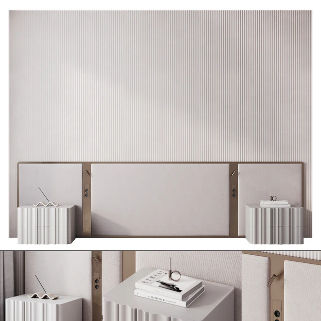 Bedroom headboard with bronze — Скачать