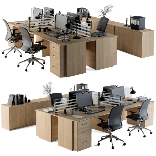 Office Furniture - employee Set 08 — Скачать