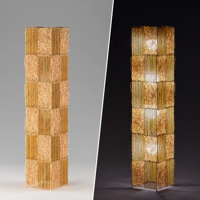 Bamboo rattan floor lamp — Descargar