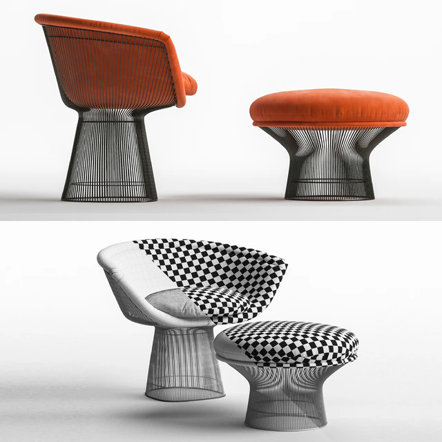Warren Platner Lounge Chair & Ottoman for Knoll — Descargar