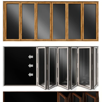 Folding stained Glass Wooden Doors — Ver 4