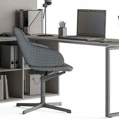 Office Set L Desk With Bookcase — Вид 3