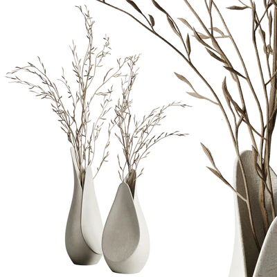 Coals vase from Corner design with branches — Ver 1