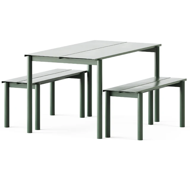 Linear Steel Garden Set L 140cm Table and Bench by Muuto — Descargar