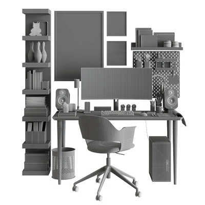 Workplace set with decor IKEA. Sk 2 — Ver 4