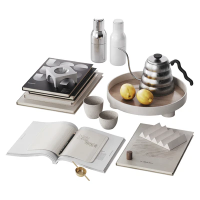 Minimalistic decorative set with lemons — Ver 1