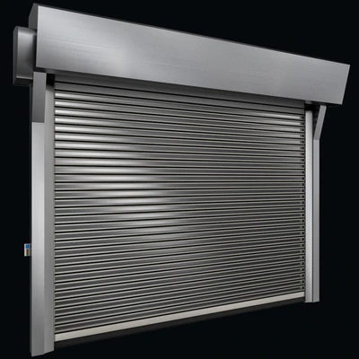 Metal industrial high speed door with horizontal transparent lamellas — Ver 4