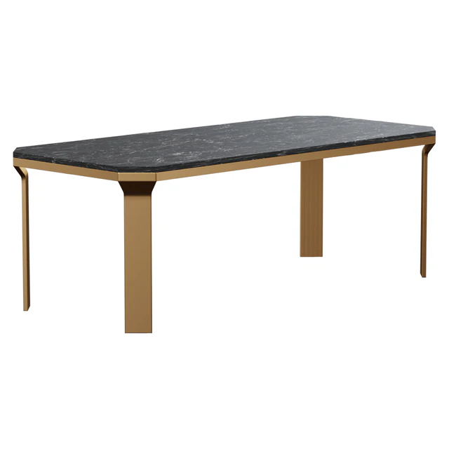 Catalyst 83 "Black Marble Dining Table with Brass Base — Download