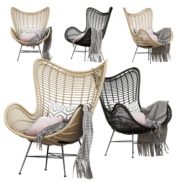 HK Living Natural rattan egg chair — Скачать