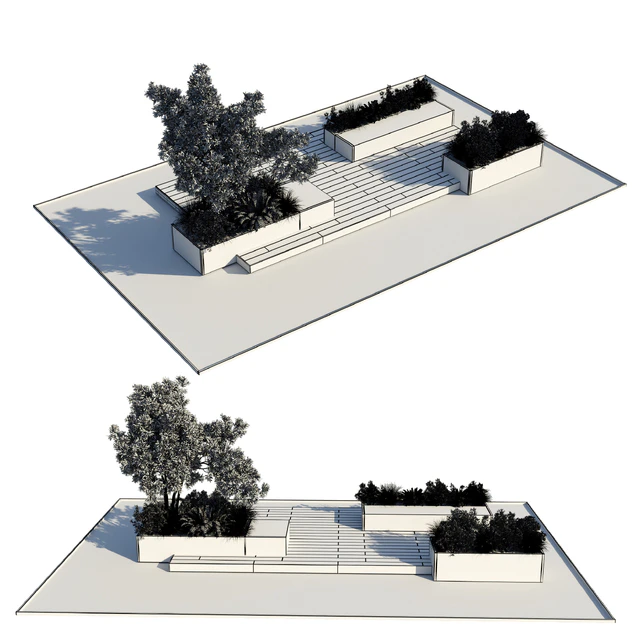 Backyard - Urban Environment Urban Furniture Green Benches 18 corona — Descargar