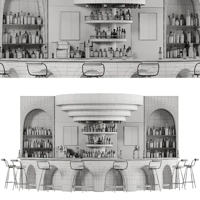 Bar 14 Curve Bar (110 Bottles + Bar Objects) — Вид 2