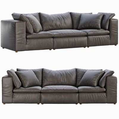 RH Cloud Modular Leather Sofa — Вид 1
