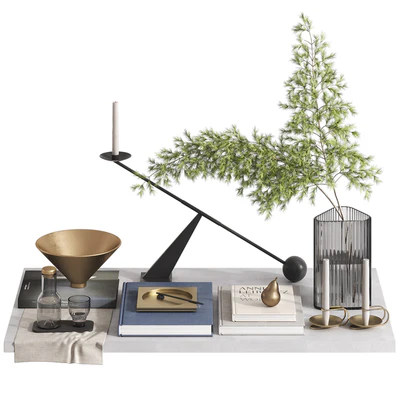 Decorative set by MENU SPACE with pine branches — Ver 1