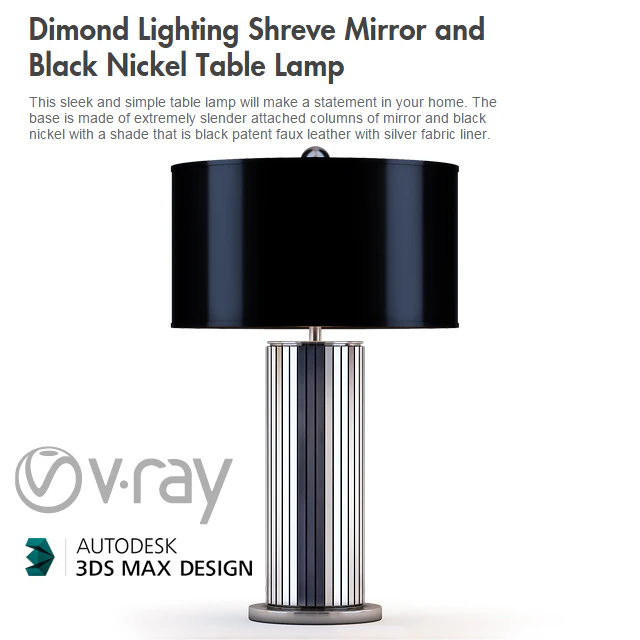 Dimond Lighting Shreve Mirror and Black Nickel Table Lamp — Скачать