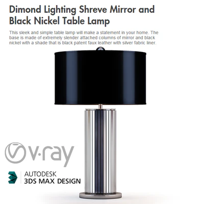 Dimond Lighting Shreve Mirror and Black Nickel Table Lamp — Вид 1