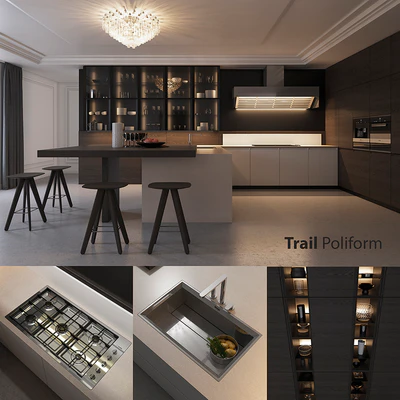 Kitchen Poliform Varenna Trail (vray, corona) — Ver 1