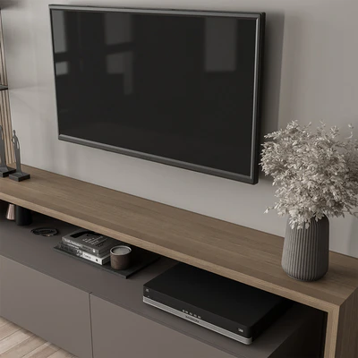 TV Wall Black and Wood - Set 36 — Вид 3