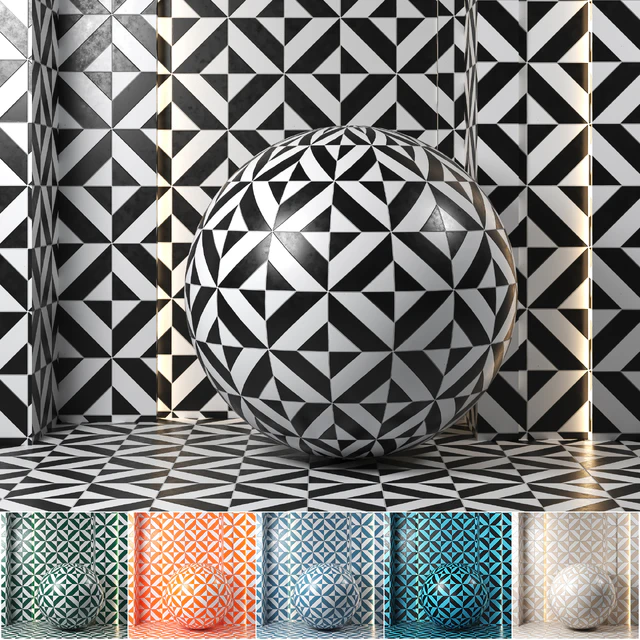 (4k)(6color)Ceramic tile set 04 — Скачать