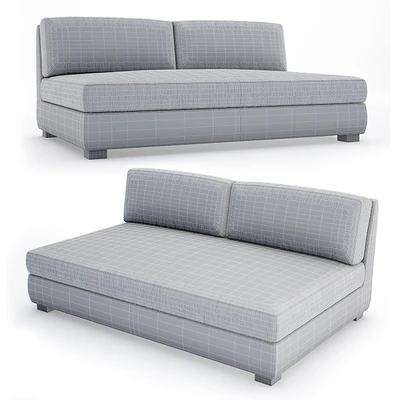 Hayden Leather Armless Sofa — Вид 2