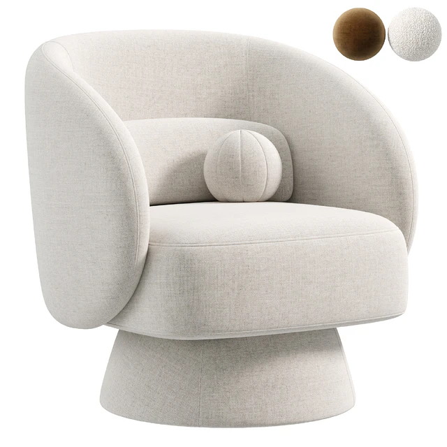 Saboor Upholstered Swivel Barrel Chair — Скачать