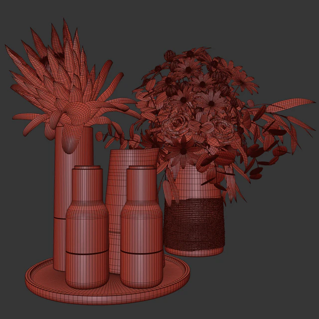 Flower Set 003 Protea and Roses — Descargar