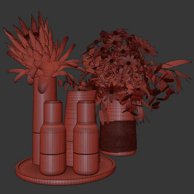 Flower Set 003 Protea and Roses — Ver 3