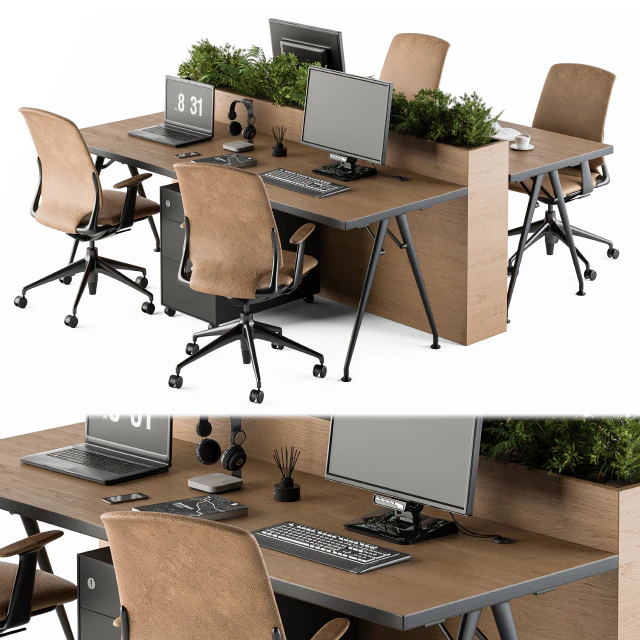 Office Furniture - employee Set 29 — Скачать