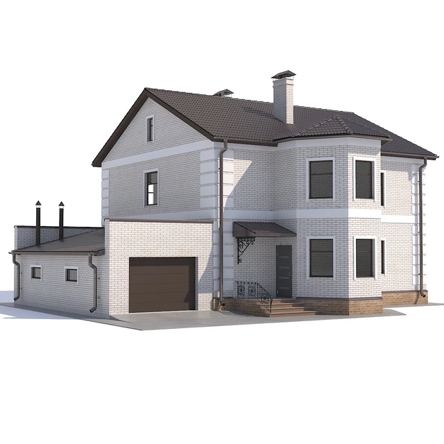 Two-storey country cottage with a garage. — Descargar