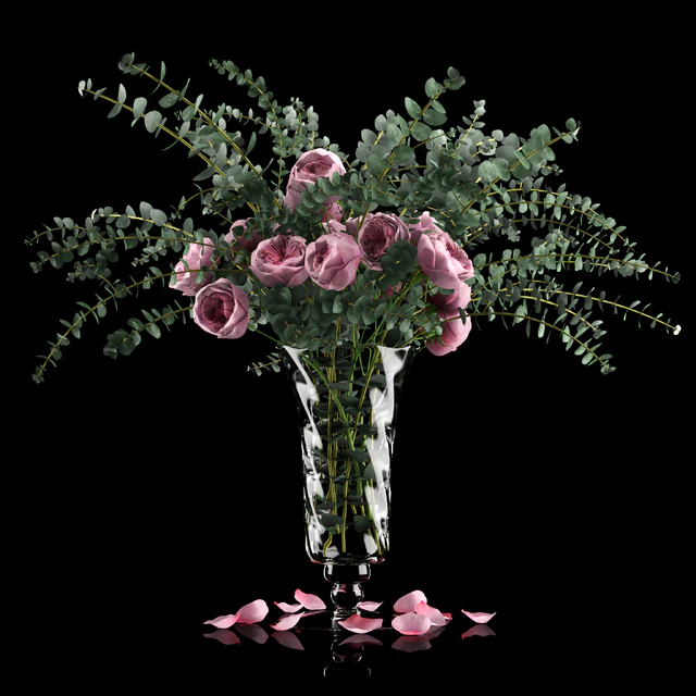Pink roses and eucalyptus — Descargar