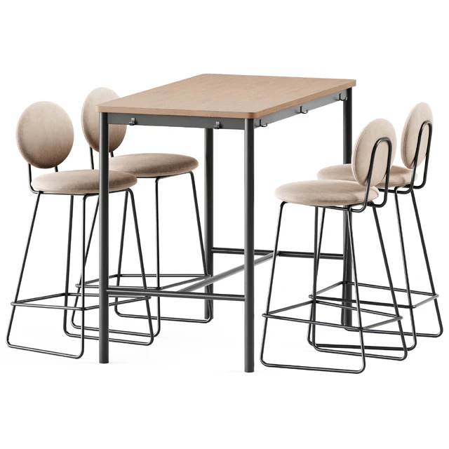 Tommaryd wooden table by Ikea and Gemma Bar Chair by Baxter — Скачать