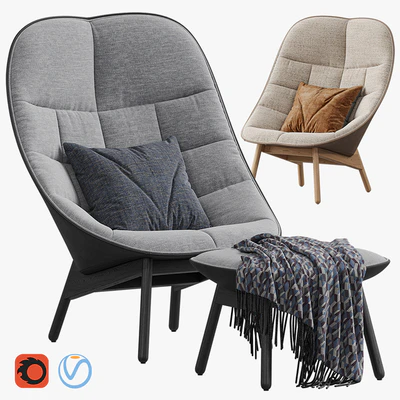 Armchair HAY Uchiwa Lounge Quilted — Ver 1