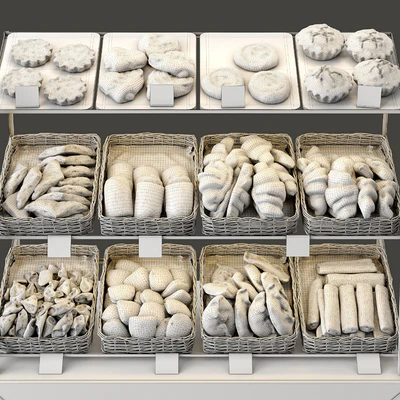Showcase with pastries for shop and cafe. Bread — Ver 4