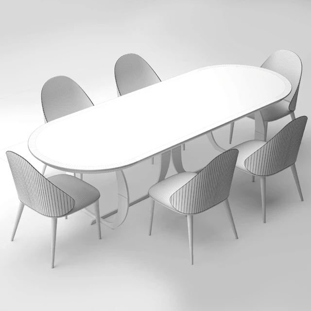 Italian dining room table+chair — Скачать