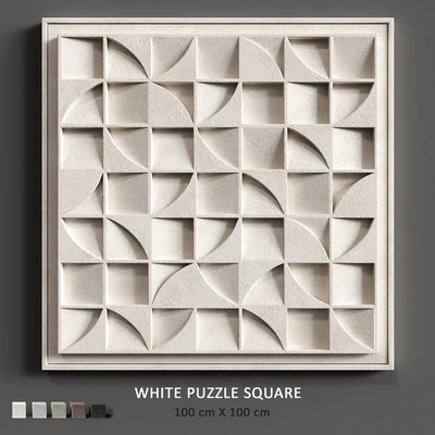 Рельеф White Puzzle Square — Вид 1