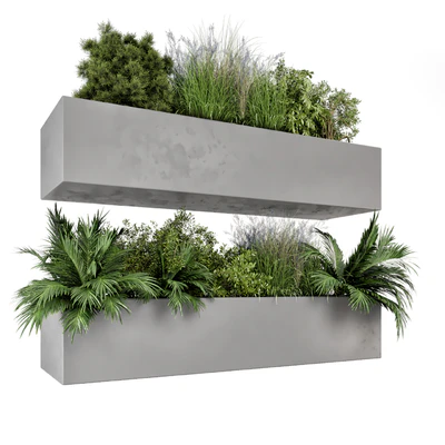 Hanging Plants Set in Gray Pot - Set 717 — Ver 3