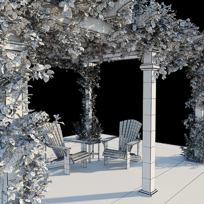 Pergola with Hydrangea — Ver 4