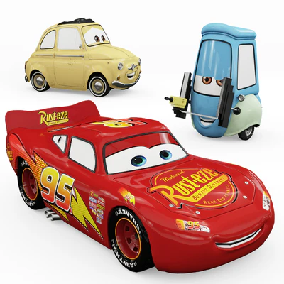 Toys "Cars" Lightning McQueen, Guido, Luigi — Вид 1