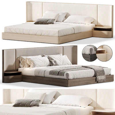 Gianna Natural Walnut Wood King Bed Frame — Ver 2