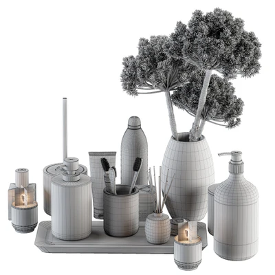 Bathroom accessory Set with Bouquet Set 19 — Ver 5