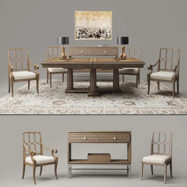 Обеденный стол и стулья фирмы Stanley Furniture — Скачать