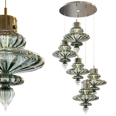 BASILICA round 5  light nickel & antique brass Opal Jade — Вид 1