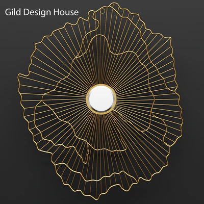 Gild Rachel Wall Mirror, mirror, sun, abstraction, gold, luxury, metal, wall decor — Ver 1