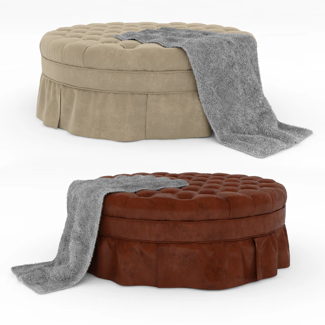 Round Capitone Ottoman — Скачать