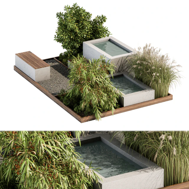 Backyard and Landscape Furniture Bench and Pound - Set 26 — Descargar