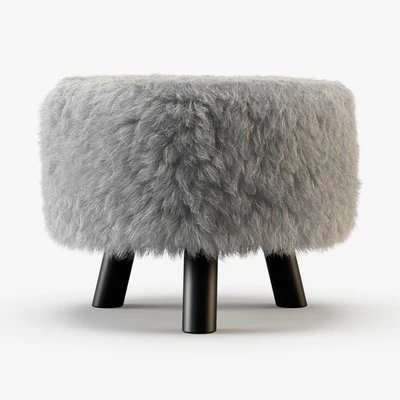 Keomi Flokati Ottoman — Ver 3