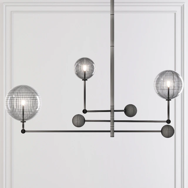 Restoration Hardware Glass Globe Mobile CHANDELIER 46 Black — Descargar