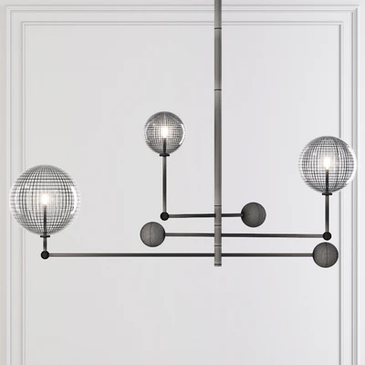 Restoration Hardware Glass Globe Mobile CHANDELIER 46 Black — Ver 3