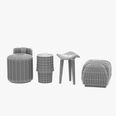 pouf, table and stool — Ver 2