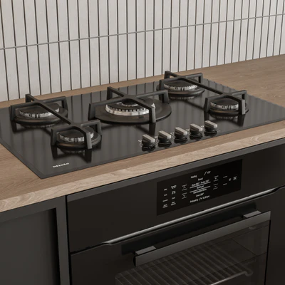 Kitchen Modern - Black and white with wood 50 — Вид 5